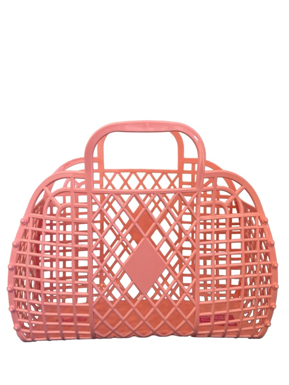Sun Jellies Original Retro Coral Pink Tote Bag Collapsable Beach Travel